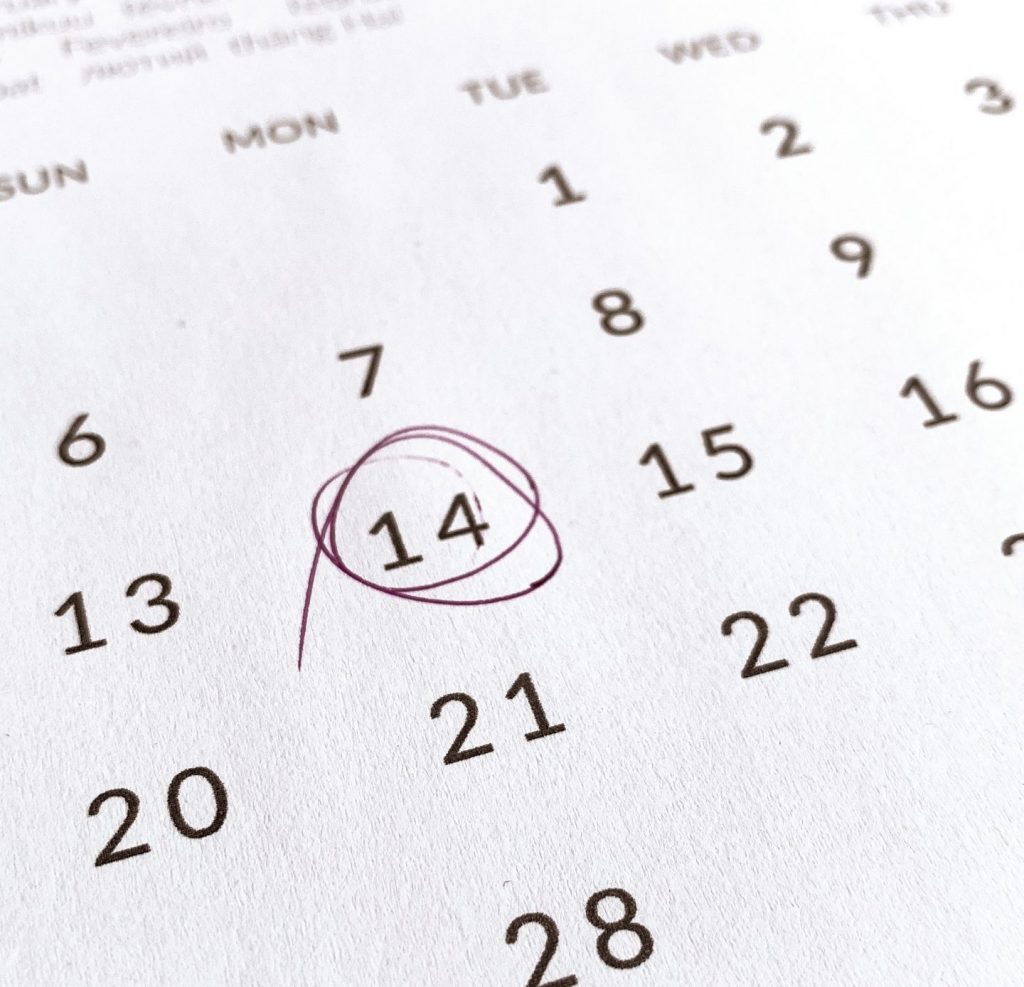 Audition D-Day on calendar